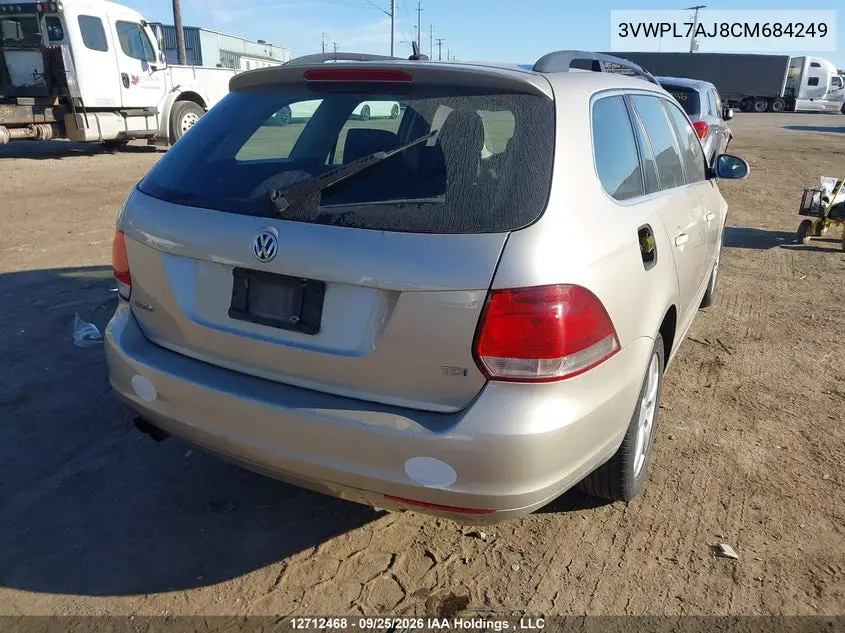 2012 VOLKSWAGEN JETTA VIN 3VWPL7AJ8CM684249 — фото 4