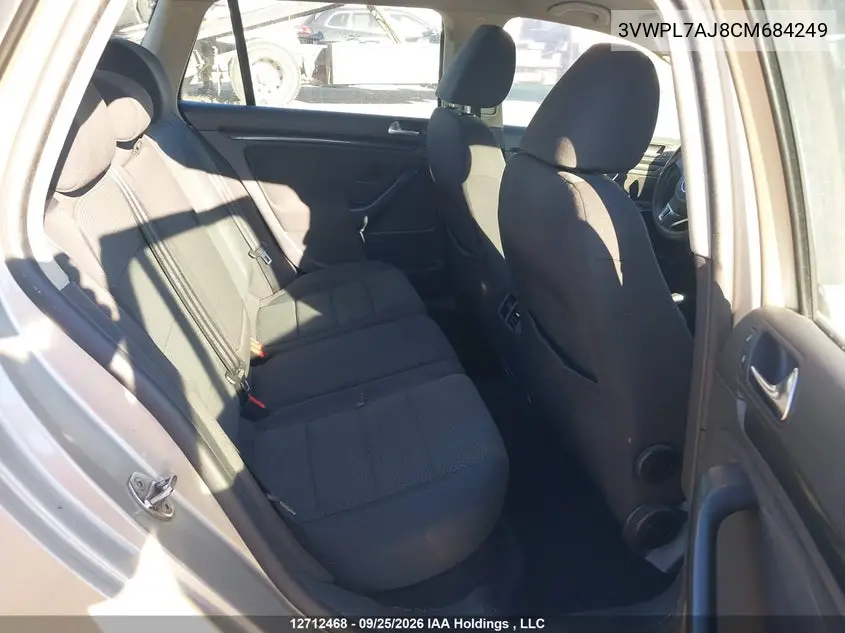 2012 VOLKSWAGEN JETTA VIN 3VWPL7AJ8CM684249 — фото 8