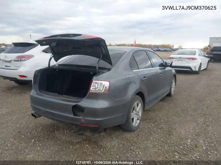 2012 VOLKSWAGEN JETTA VIN 3VWLL7AJ9CM370625 — фото 4