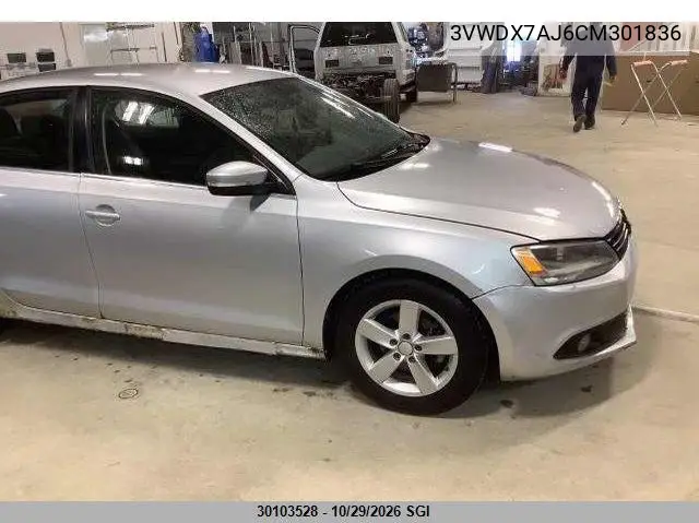 VOLKSWAGEN JETTA 2012, VIN 3VWDX7AJ6CM301836