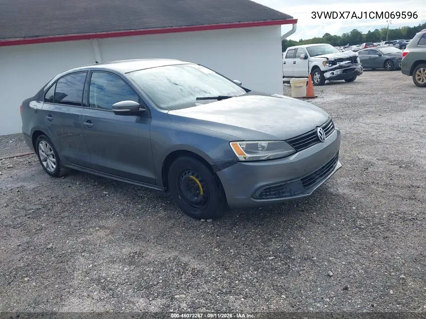 VOLKSWAGEN JETTA 2012, VIN 3VWDX7AJ1CM069596