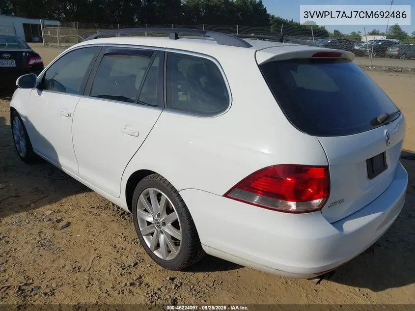2012 VOLKSWAGEN JETTA VIN 3VWPL7AJ7CM692486 — фото 3