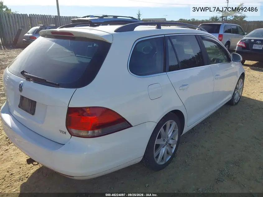 2012 VOLKSWAGEN JETTA VIN 3VWPL7AJ7CM692486 — фото 4