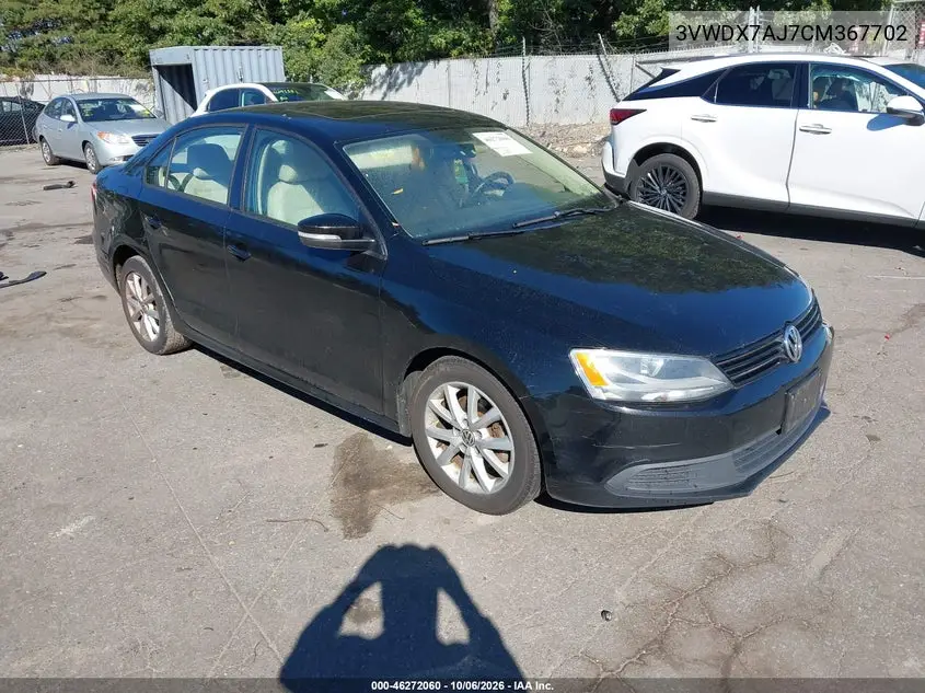 VOLKSWAGEN JETTA 2012, VIN 3VWDX7AJ7CM367702