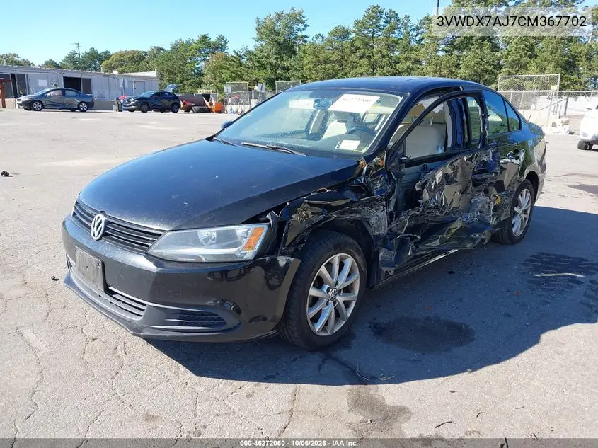 2012 VOLKSWAGEN JETTA VIN 3VWDX7AJ7CM367702 — фото 2