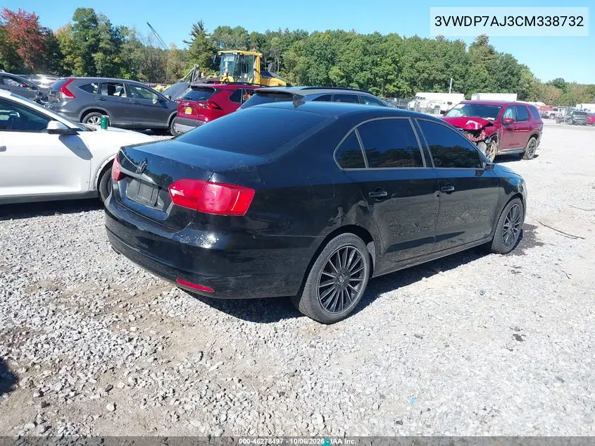 2012 VOLKSWAGEN JETTA VIN 3VWDP7AJ3CM338732 — фото 4