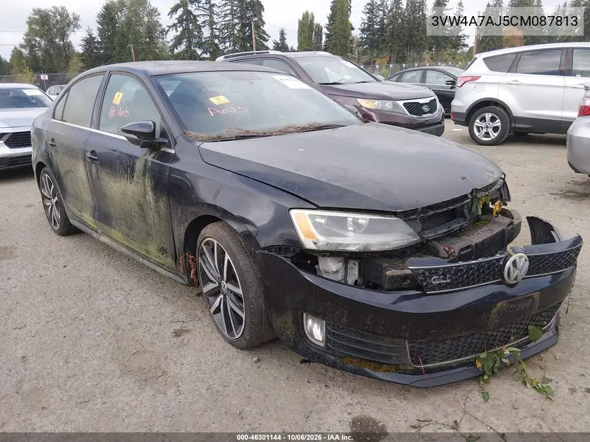 VOLKSWAGEN JETTA 2012, VIN 3VW4A7AJ5CM087813