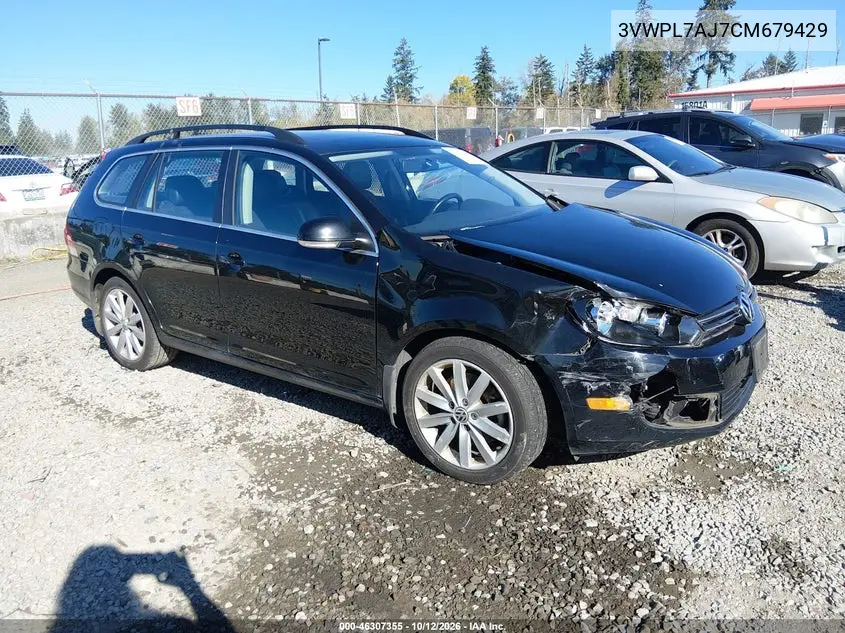 VOLKSWAGEN JETTA 2012, VIN 3VWPL7AJ7CM679429