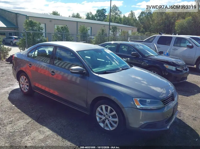 VOLKSWAGEN JETTA 2012, VIN 3VWDP7AJ6CM393319