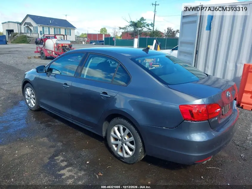 2012 VOLKSWAGEN JETTA VIN 3VWDP7AJ6CM393319 — фото 3