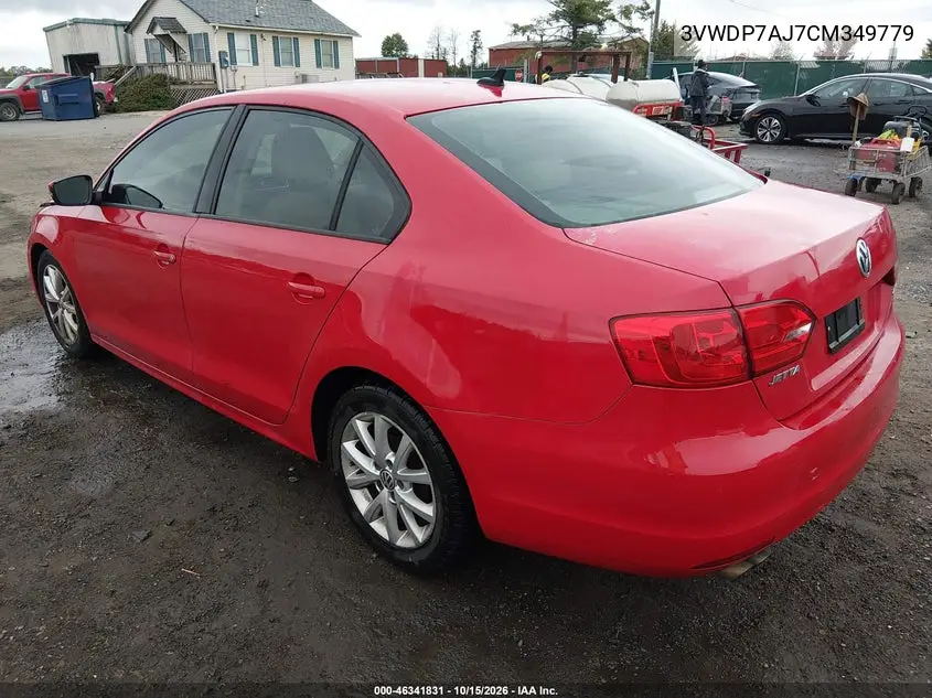 2012 VOLKSWAGEN JETTA VIN 3VWDP7AJ7CM349779 — фото 3