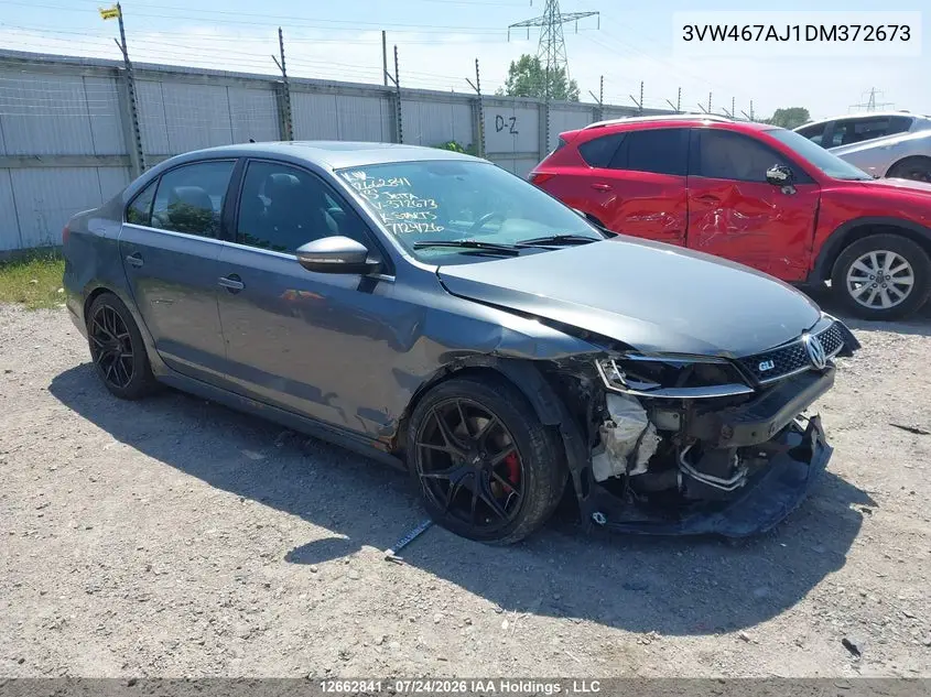 VOLKSWAGEN JETTA 2013, VIN 3VW467AJ1DM372673
