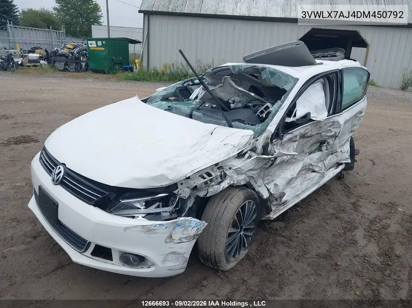 2013 VOLKSWAGEN JETTA VIN 3VWLX7AJ4DM450792 — фото 2