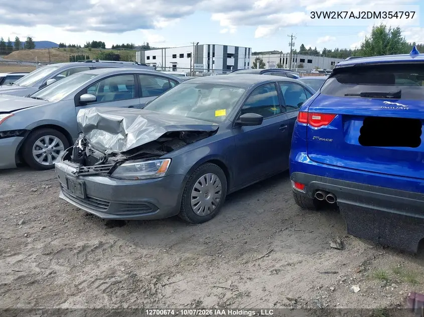 2013 VOLKSWAGEN JETTA VIN 3VW2K7AJ2DM354797 — фото 2