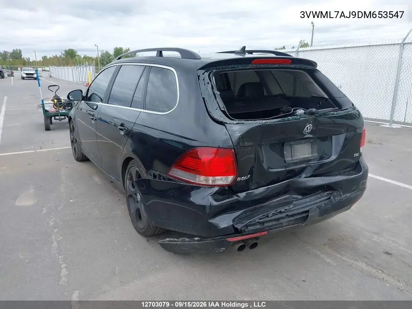 2013 VOLKSWAGEN JETTA VIN 3VWML7AJ9DM653547 — фото 3