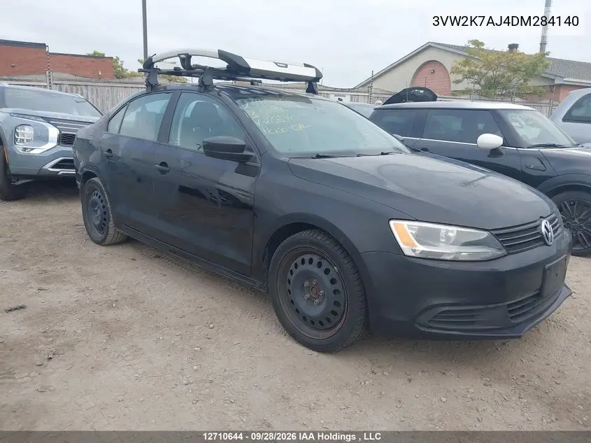 VOLKSWAGEN JETTA 2013, VIN 3VW2K7AJ4DM284140