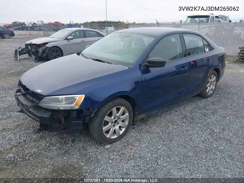 2013 VOLKSWAGEN JETTA VIN 3VW2K7AJ3DM265062 — фото 2