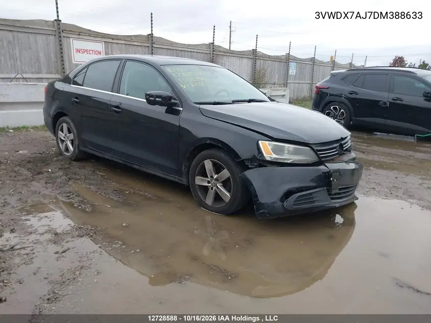 VOLKSWAGEN JETTA 2013, VIN 3VWDX7AJ7DM388633