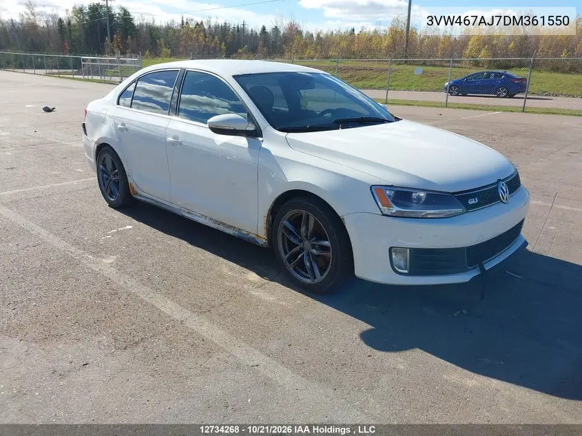 VOLKSWAGEN JETTA 2013, VIN 3VW467AJ7DM361550
