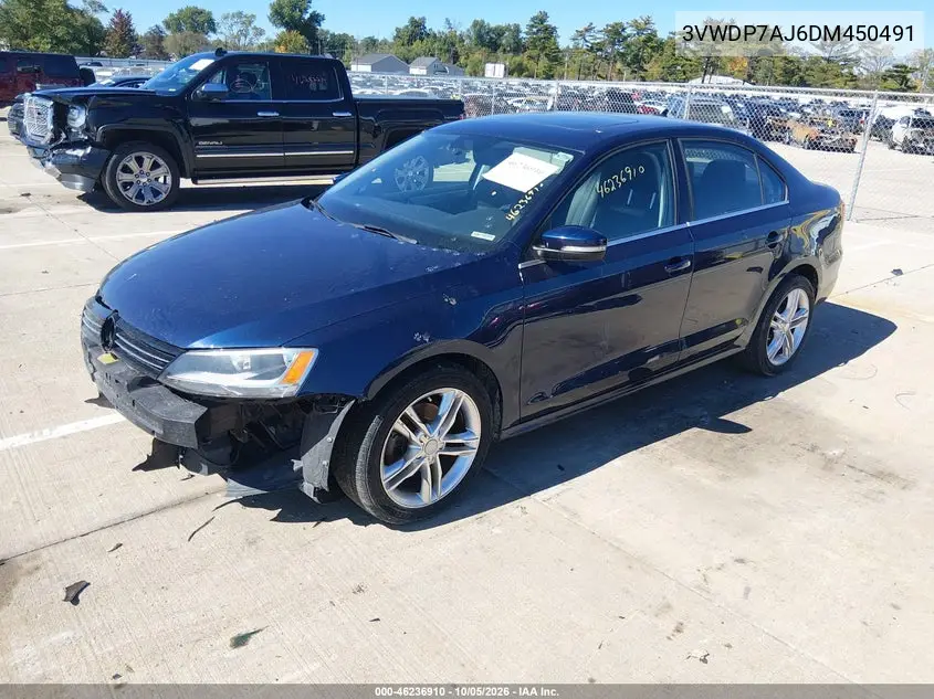 2013 VOLKSWAGEN JETTA VIN 3VWDP7AJ6DM450491 — фото 2