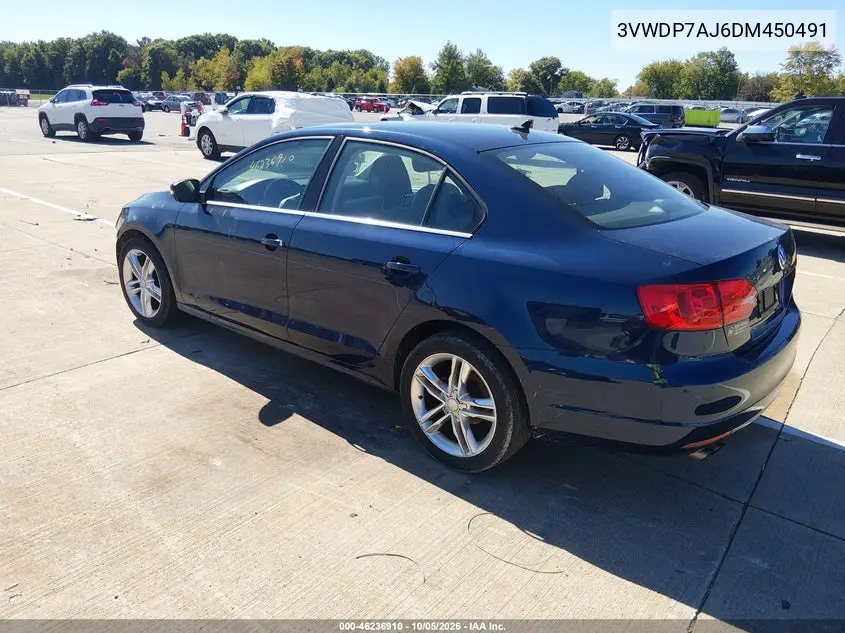 2013 VOLKSWAGEN JETTA VIN 3VWDP7AJ6DM450491 — фото 3