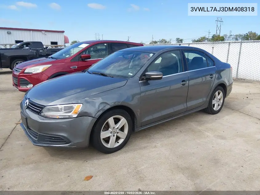 2013 VOLKSWAGEN JETTA VIN 3VWLL7AJ3DM408318 — фото 2