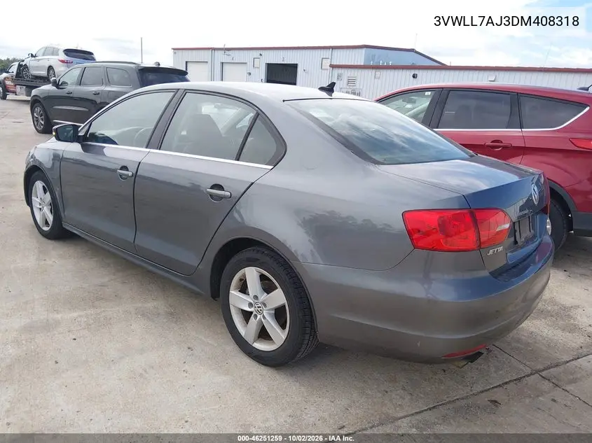 2013 VOLKSWAGEN JETTA VIN 3VWLL7AJ3DM408318 — фото 3
