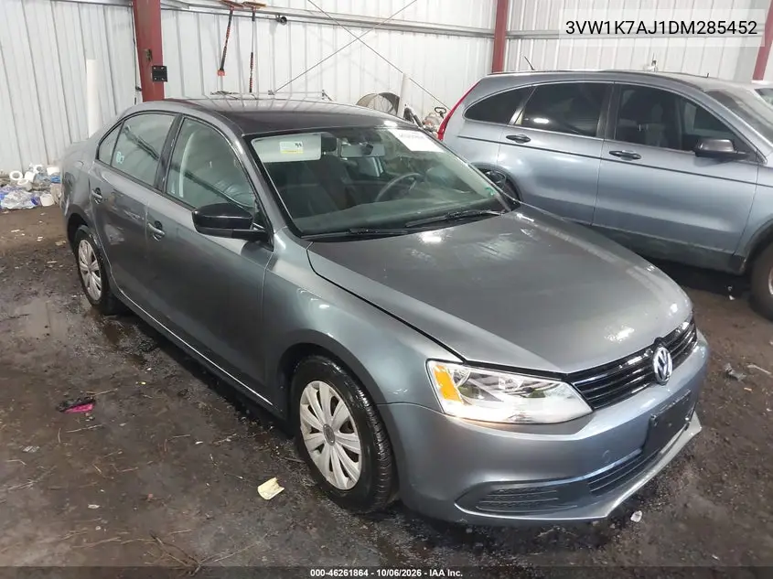 VOLKSWAGEN JETTA 2013, VIN 3VW1K7AJ1DM285452