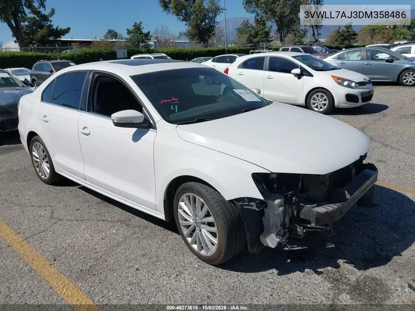 VOLKSWAGEN JETTA 2013, VIN 3VWLL7AJ3DM358486
