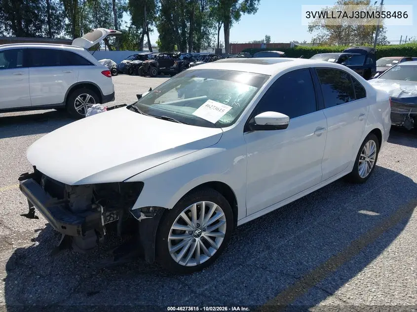 2013 VOLKSWAGEN JETTA VIN 3VWLL7AJ3DM358486 — фото 2
