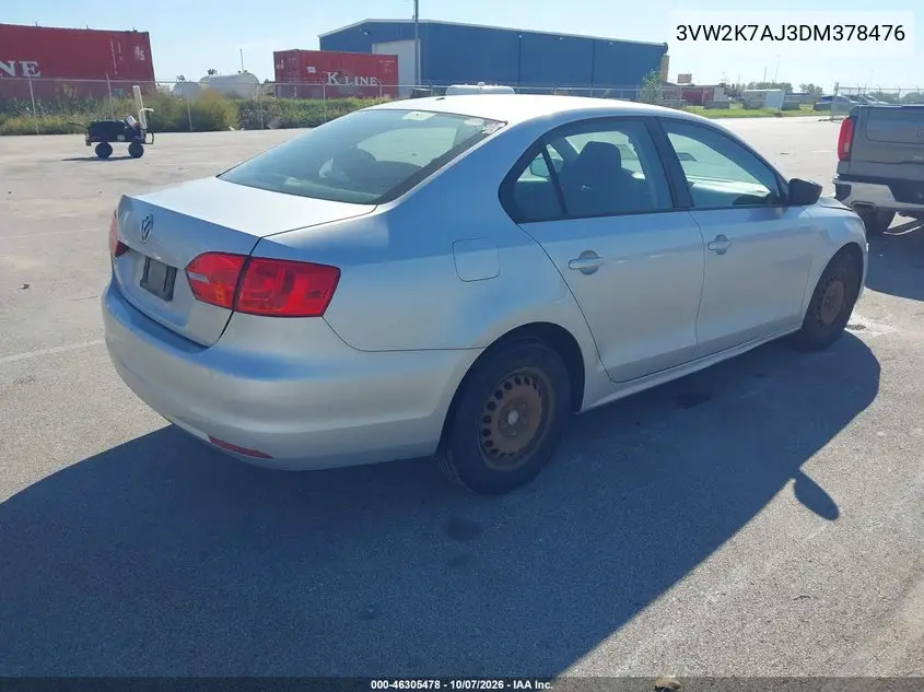 2013 VOLKSWAGEN JETTA VIN 3VW2K7AJ3DM378476 — фото 4