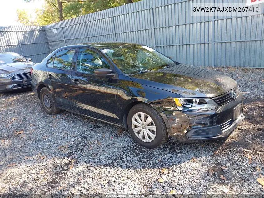 VOLKSWAGEN JETTA 2013, VIN 3VW2K7AJXDM267410
