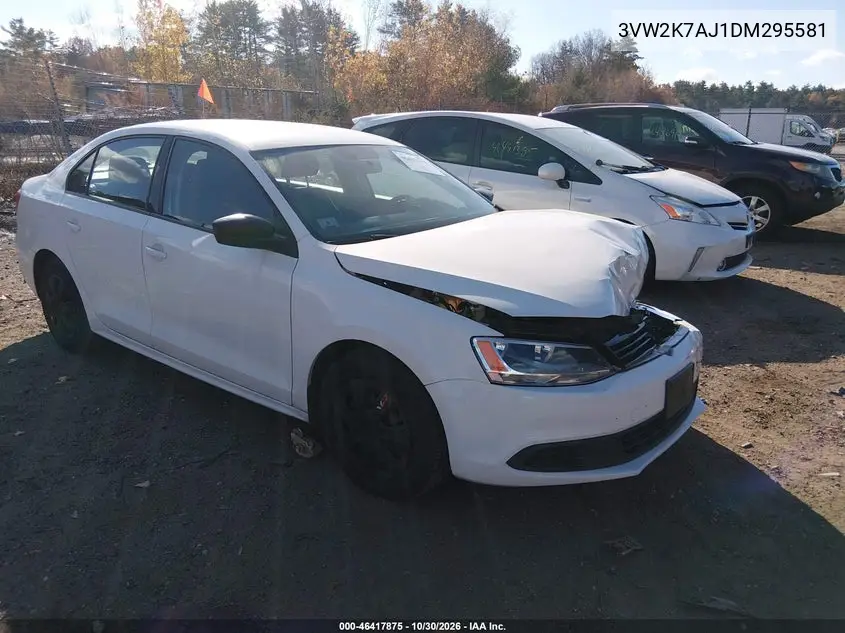 VOLKSWAGEN JETTA 2013, VIN 3VW2K7AJ1DM295581