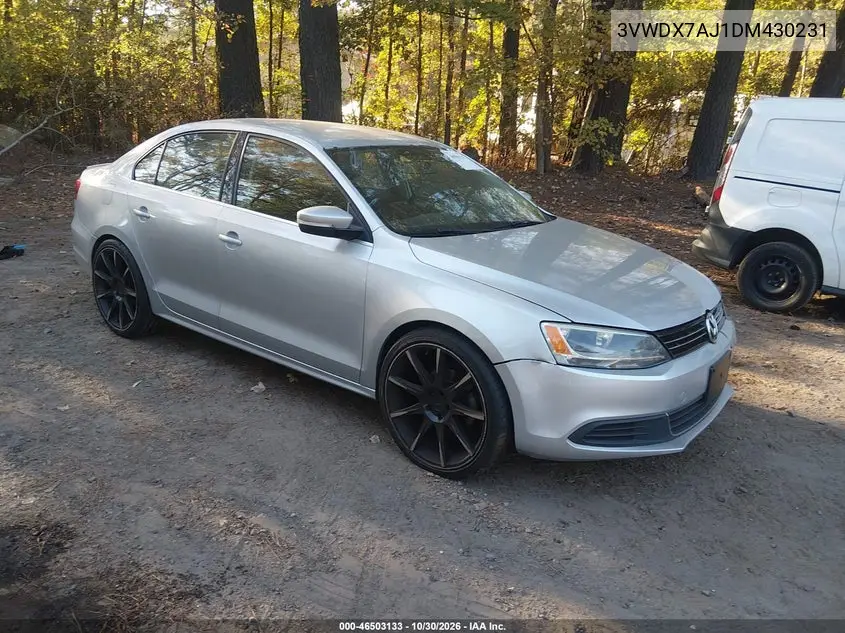 VOLKSWAGEN JETTA 2013, VIN 3VWDX7AJ1DM430231