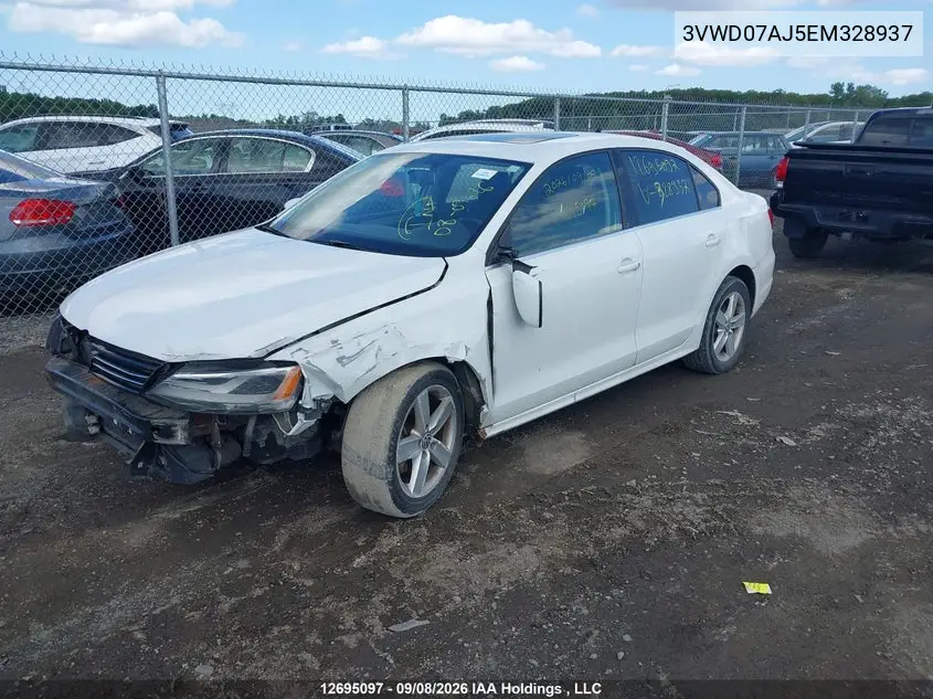 2014 VOLKSWAGEN JETTA VIN 3VWD07AJ5EM328937 — фото 2