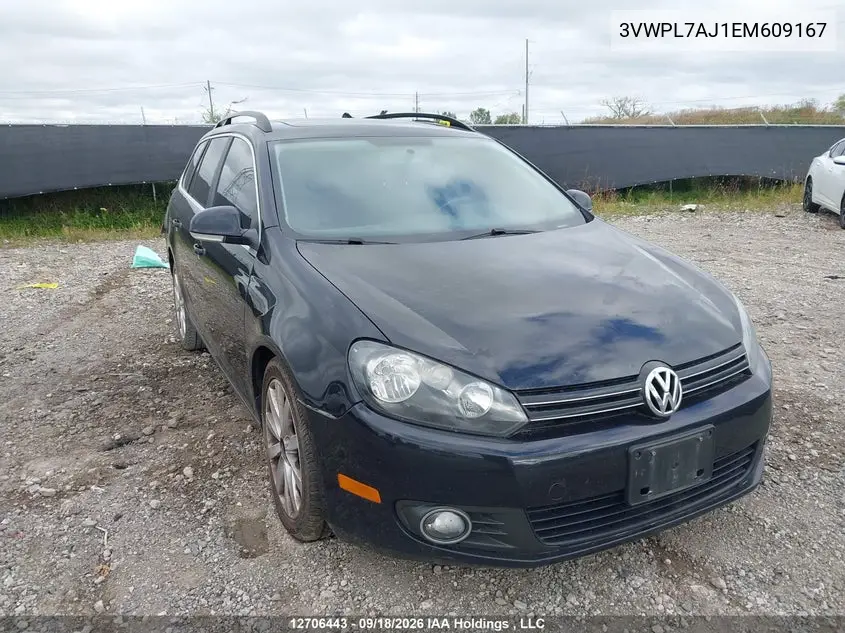 VOLKSWAGEN JETTA 2014, VIN 3VWPL7AJ1EM609167