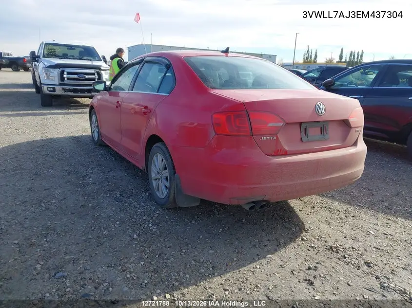 2014 VOLKSWAGEN JETTA VIN 3VWLL7AJ3EM437304 — фото 3
