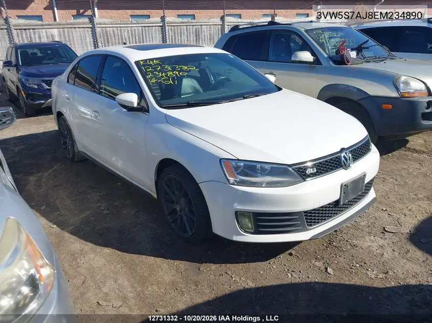 VOLKSWAGEN JETTA 2014, VIN 3VW5S7AJ8EM234890