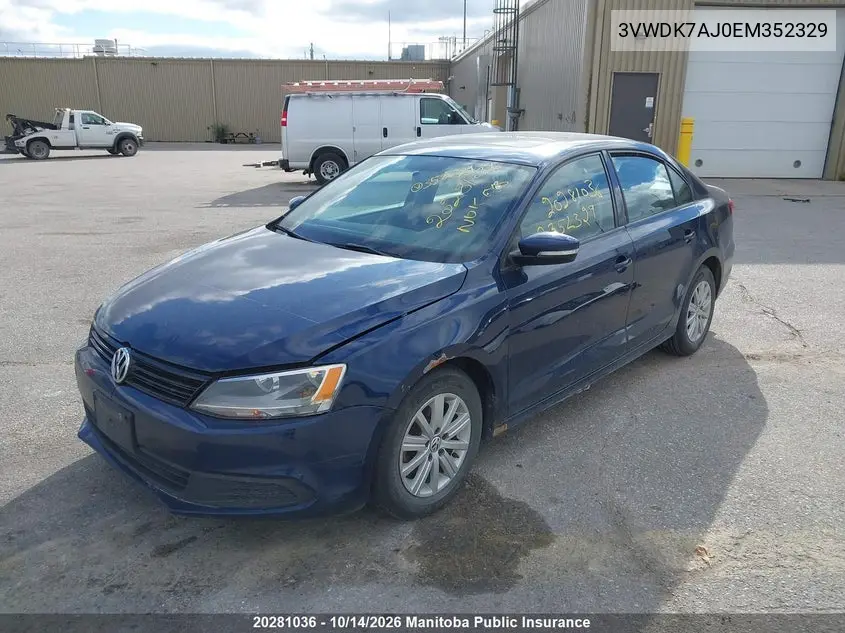 2014 VOLKSWAGEN JETTA VIN 3VWDK7AJ0EM352329 — фото 2