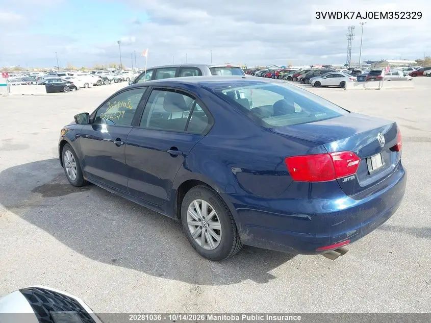 2014 VOLKSWAGEN JETTA VIN 3VWDK7AJ0EM352329 — фото 3