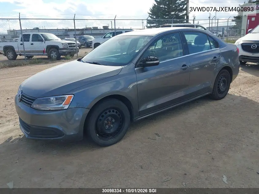 2014 VOLKSWAGEN JETTA VIN 3VWD07AJXEM400893 — фото 2