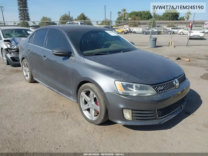 VOLKSWAGEN JETTA 2014, VIN 3VW4T7AJ1EM245190