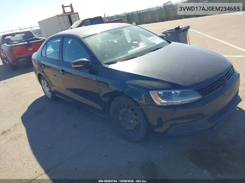 VOLKSWAGEN JETTA 2014, VIN 3VWD17AJ0EM234655