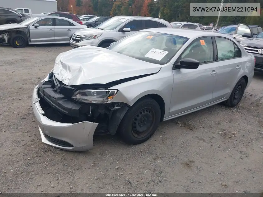 2014 VOLKSWAGEN JETTA VIN 3VW2K7AJ3EM221094 — фото 2