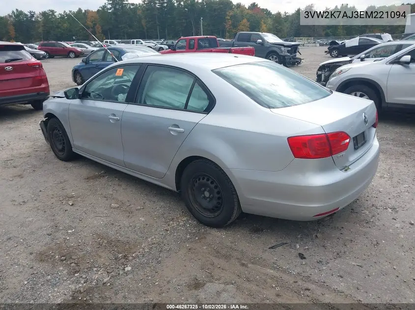2014 VOLKSWAGEN JETTA VIN 3VW2K7AJ3EM221094 — фото 3