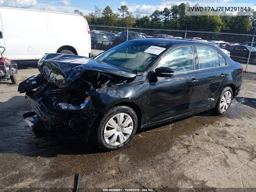 2014 VOLKSWAGEN JETTA VIN 3VWD17AJ7EM291841 — фото 2