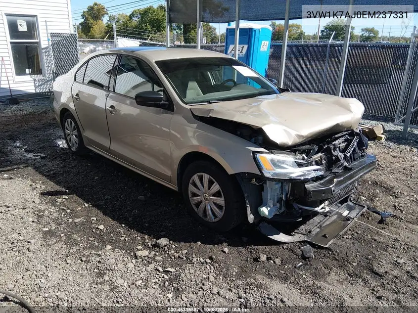 VOLKSWAGEN JETTA 2014, VIN 3VW1K7AJ0EM237331