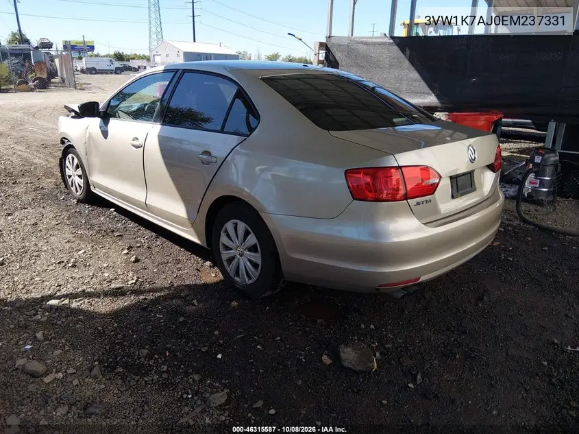 2014 VOLKSWAGEN JETTA VIN 3VW1K7AJ0EM237331 — фото 3