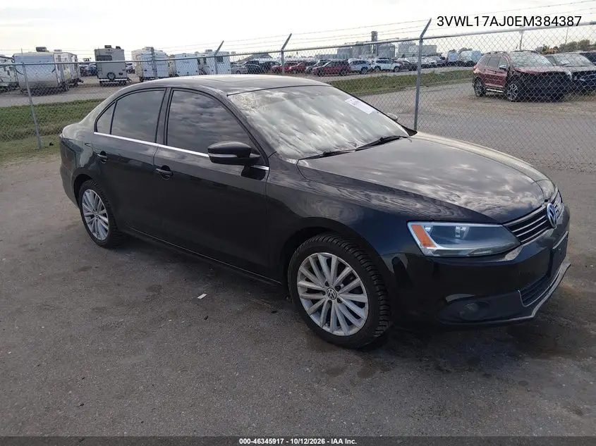 VOLKSWAGEN JETTA 2014, VIN 3VWL17AJ0EM384387