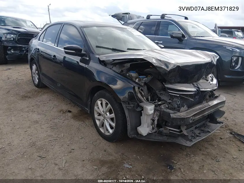 VOLKSWAGEN JETTA 2014, VIN 3VWD07AJ8EM371829